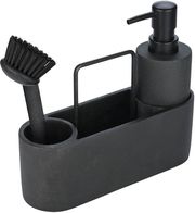 Ντισπένσερ Υγρού Πιάτων Με Βούρτσα & Θήκη Για Σφουγγάρι Μαύρο 21×7,5×19εκ. Estia