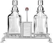 Δοχεία Υγρού Πιάτων Με Μεταλλική Βάση & Θέση Για Σφουγγάρι Allure Silver