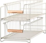 Καλάθι Οργάνωσης 2 Όροφο Μεταλλικό-Ξύλινο Συρταρωτό Ιβουάρ 20,7×36,5×25εκ. Allure Estia 02-30100 Υλικό