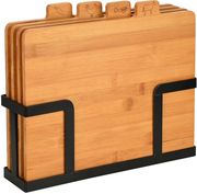 Σετ 5τμχ Βάσεις Κοπής Bamboo Με Μεταλλική Βάση Essentials 28,5×7,3×22,5εκ. Estia 01-26707