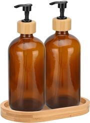Σετ 3τμχ Ντισπένσερ Με Δίσκο Bamboo-Γυάλινο 500ml Estia 02-28800 (Υλικό: Γυαλί) – estia – 02-28800