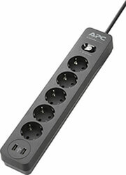 APC PME5U2B-GR ESSENTIAL SURGEARREST 5 OUTLET 2 USB 230V BLACK