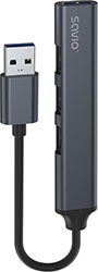 SAVIO AK-70 HUB USB-A 3 X USB-A 2.0,1 X USB-A 3.1 GEN 1 , GRAY