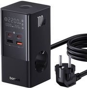 BASEUS CHARGING STATION POWERCOMBO TOWER 100W 2X USB +2X TYPE-C +2X POWER SOCKETS 1.5M BLACK