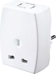 ADAPTOR ALTA 70126 ALFAONE TRAVEL UK ΣΟΥΚΟ + 2XUSB ΛΕΥΚΟΣ