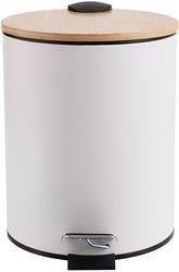 Καλάθι Απορριμμάτων Ανοξείδωτο-Bamboo Λευκό Essentials Estia 5lt 02-12731 (Υλικό: Μεταλλικό, Χρώμα: Λευκό) – estia – 02-12731