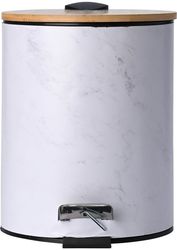 Καλάθι Απορριμάτων Μεταλλικό-Bamboo Marble Estia 5lt 02-22020 (Υλικό: Μεταλλικό, Χρώμα: Λευκό) – estia – 02-22020