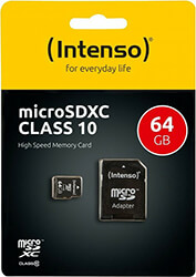 INTENSO Micro SD Card Class 10 – 64GB SDHC