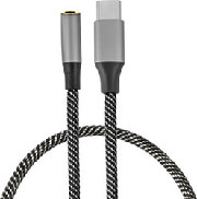 4SMARTS ACTIVE AUDIO CABLE MATCHCORD USB-C TO 3.5MM CONNECTOR 12CM TEXTILE BLACK