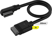 CORSAIR CL-9011123-WW ICUE LINK CABLE 2X200MM STRAIGHT/ANGLED SLIM BLACK