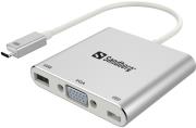 SANDBERG 136-01 USB TYPE-C MINI DOCK VGA+USB