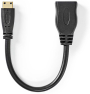 NEDIS CVGP34590BK02 HIGH SPEED HDMI CABLE WITH ETHERNET, HDMI MINI – HDMI FEMALE 0.2M BLACK