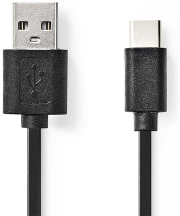 NEDIS CCGP60600BK01 USB 2.0 CABLE TYPE-C MALE – A MALE 0.1M BLACK