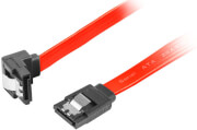 LANBERG SATA DATA II (3GB/S) F/F CABLE METAL CLIPS ANGLED RED 30CM