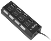 UGO UHU-1482 MAIPO HU110 4-PORT USB 2.0 HUB WITH SWITCH