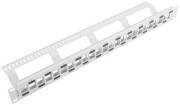 LANBERG PATCH PANEL BLANK 24 PORT STAGGERED 1U WITH ORGANIZER FOR KEYSTONE MODULES GREY
