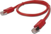CABLEXPERT PP22-1M/R RED FTP PATCH CORD MOLDED STRAIN RELIEF 50U PLUGS 1M