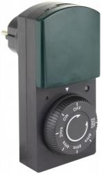 REV TIMER WITH DIMMER AND COUNTDOWN FUNCTION IP44 BLACK/GREEN