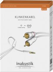 IN-AKUSTIK STAR MP3 AUDIO CABLE 3.5MM JACK PLUG – 2X CINCH 0.5M WHITE