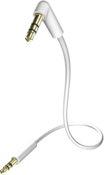 IN-AKUSTIK STAR MP3 AUDIO CABLE 3.5MM JACK PLUG 90° 0.75M WHITE