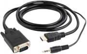CABLEXPERT A-HDMI-VGA-03-6 HDMI TO VGA AND AUDIO ADAPTER CABLE SINGLE PORT 1.8M BLACK