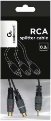 CABLEXPERT CCAP-RCAM2F-0.2M PREMIUM RCA (M) TO 2X RCA (F) SPLITTER CABLE, 0.2 M