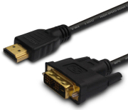 SAVIO CL-139 CABLE HDMI 19PIN MALE – DVI 18 + 1 MALE 1.8 M, BLACK, GOLD TERMINALS