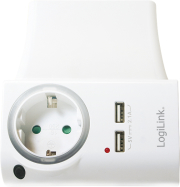 LOGILINK PA0165 SOCKET ADAPTER WITH PHONE HOLDER 1X CEE 7/3 + 2X USB-A