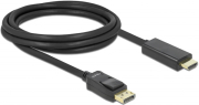 DELOCK 82587 CABLE DISPLAYPORT 1.1 MALE > HIGH SPEED HDMI-A MALE PASSIVE 2 M BLACK