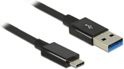 DELOCK 83983 CABLE USB 3.1 GEN 2 TYPE- C MALE > USB TYPE-A MALE 1 M COAXIAL BLACK PREMIUM