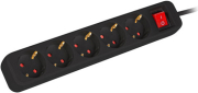 LANBERG POWER STRIP 5 SOCKETS SCHUKO WITH CIRCUIT BREAKER COPPER CABLE 3M BLACK