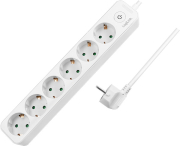 LOGILINK LPS247 SOCKET OUTLET 6-WAY + SWITCH, 6X CEE 7/3, 1.5 M, WHITE