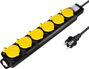 LOGILINK LPS256 SOCKET OUTLET 6-WAY + SWITCH, 6X CEE 7/3, OUTDOOR, 1.5 M, BLACK/YELLOW