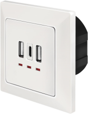 LOGILINK PA0254 WALL OUTLET, 2X USB-A, 1X USB-C