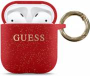 GUESS COVER SILICONE FOR APPLE AIRPODS GEN 1 / APPLE AIRPODS GEN 2 RED GUACCSILGLRE