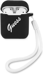 GUESS SILICONE CASE VINTAGE FOR APPLE AIRPODS GEN 1 / APPLE AIRPODS GEN 2 BLACK GUACA2LSVSBW