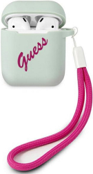 GUESS SILICONE CASE VINTAGE FOR APPLE AIRPODS GEN 1 / APPLE AIRPODS GEN 2 LIGHT BLUE GUACA2LSVSBF
