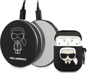 KARL LAGERFELD COVER ICONIC BUNDLE FOR APPLE AIRPODS GEN 1 / GEN 2 + POWERBANK 2000 MA BLACK
