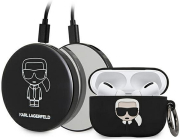 KARL LAGERFELD COVER ICONIC BUNDLE FOR APPLE AIRPODS PRO, + POWERBANK 2000 MA BLACK KLBPPBOAPK