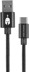 SPARTAN GEAR DOUBLE SIDED USB CABLE TYPE-C 2M BLACK