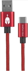 SPARTAN GEAR DOUBLE SIDED USB CABLE TYPE-C 2M RED