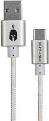 SPARTAN GEAR DOUBLE SIDED USB CABLE TYPE-C 2M WHITE
