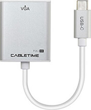 CABLETIME USB TYPE C MALE TO VGA FEMALE W/ALUMINUM HOUSING (CT-C160-PU31-CMVGA-S0.15)
