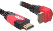 DELOCK 82686 HIGH SPEED HDMI WITH ETHERNET CABLE MALE ANGLED – MALE STRAIGHT 2M