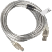 LANBERG CABLE USB 2.0 AM-BM FERRITE TRANSPARENT 5M