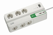 APC PM6U-GR ESSENTIAL SURGEARREST 6 OUTLETS WITH 5V 2.4A 2 PORT USB CHARGER 230V WHITE ΜΕ ΔΙΑΚΟΠΤΗ
