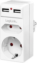 LOGILINK PA0276 SOCKET ADAPTER 1X CEE 7/3 + 2X USB-A