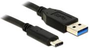 DELOCK 83870 CABLE SUPERSPEED USB 10 GBPS (USB 3.1, GEN 2) TYPE-A MALE > USB TYPE-C MALE 1M BLACK