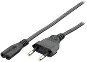EURO POWER CABLE 2-PIN BLACK 1.8M