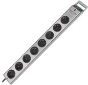 BRENNENSTUHL SUPER SOLID LINE SURGE PROTECTION 8 SOCKET SILVER ΜΕ ΔΙΑΚΟΠΤΗ